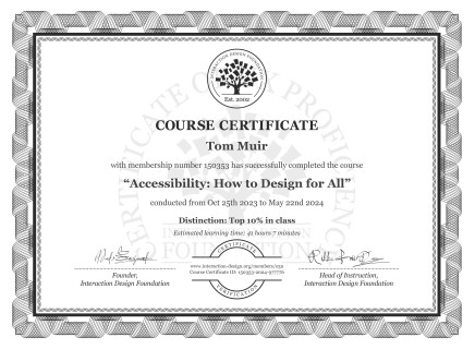 course certificate accessibility how to design for all