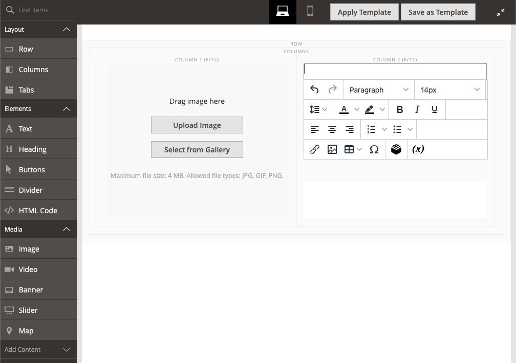 Hyvä - Magento 2 CMS Contentpflege mit PageBuilder